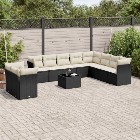 Garden Sofa Set Black and Cream