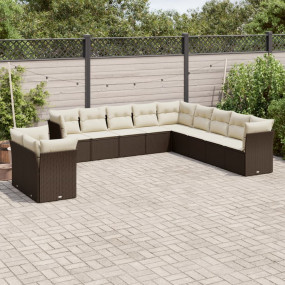 Outdoor Sofa Set Brown PE rattan Modular UV-resistant m...