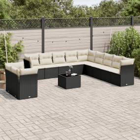 Garden Sofa Set Black, Cream White