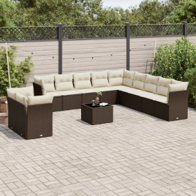 Garden Sofa Set Brown PE Rattan Large Modular Garden So...