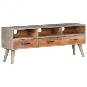 TV Stand Grey and honey brown Solid rough mango wood