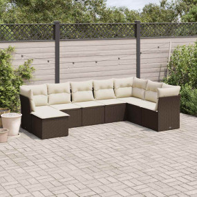 Garden Sofa Set Brown,Cream White
