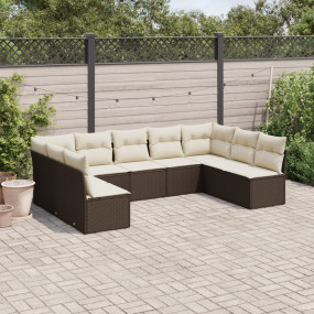Garden Sofa Set Brown and Cream White