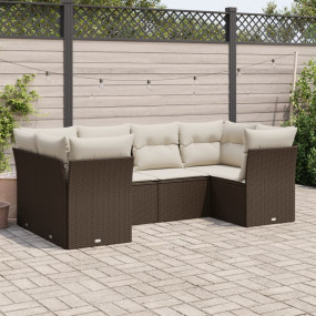 Garden Sofa Set Brown PE rattan Large Adjustable Feet