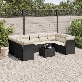 Garden Sofa Set Black, Cream White