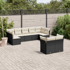 Garden Sofa Set Black, Cream White