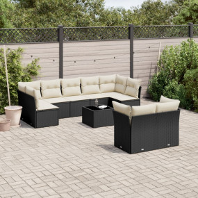 Garden Sofa Set Black, Cream White