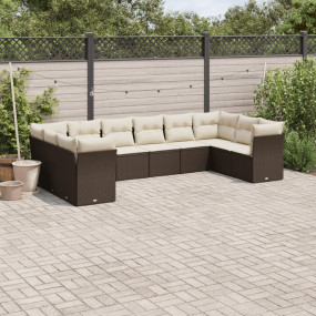 Garden Sofa Set Brown, Cream White