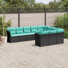 Garden Sofa Set Black, Blue