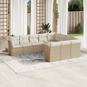Garden Sofa Set Beige PE rattan Large Modular Garden So...