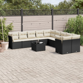 Garden Sofa Set Black, Cream White