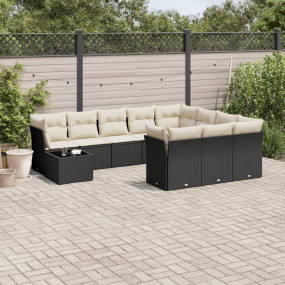 Garden Sofa Set Black PE rattan Large Modular Garden So...