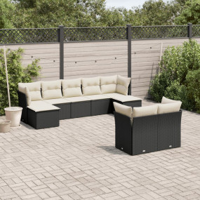 Garden Sofa Set Black and Cream