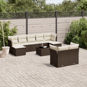 Garden Sofa Set Brown PE rattan Large Garden Sofa Set