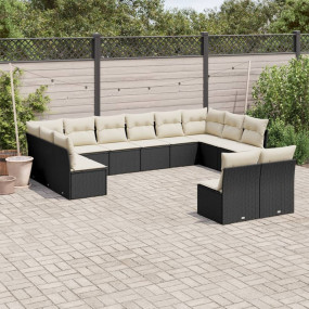 Garden Sofa Set Black