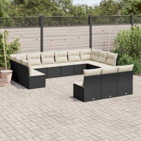 Garden Sofa Set Black, Cream White