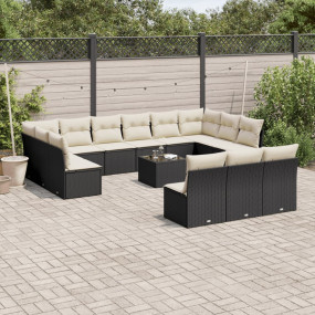 Garden Sofa Set Black, Cream White