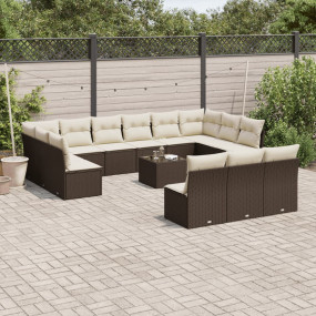 Garden Sofa Set Brown, Cream White