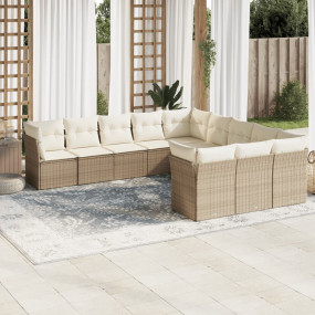 Garden Sofa Set Beige PE rattan Large  Modular  Garden ...