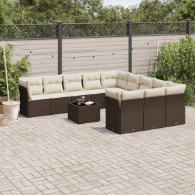 Garden Sofa Set Brown Poly Rattan Large Modular Garden ...