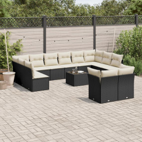 Garden Sofa Set Black, Cream White