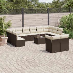 Garden Sofa Set Brown, Cream white