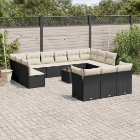 Garden Sofa Set Black