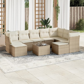 Garden Sofa Set Beige and Cream White