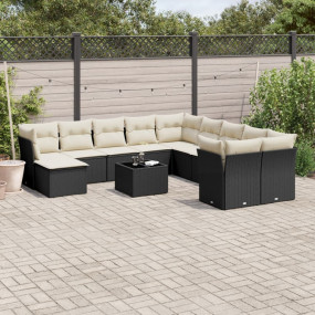 Garden Sofa Set Black, Cream White