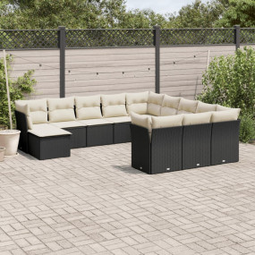 Garden Sofa Set Black, Cream White