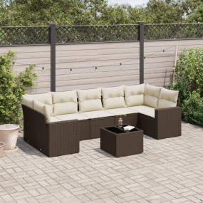 Garden Sofa Set Brown, Cream White