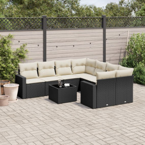 Garden Sofa Set Black, Cream