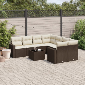 Garden Sofa Set Brown and Cream