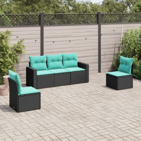 Garden Sofa Set Black, Blue