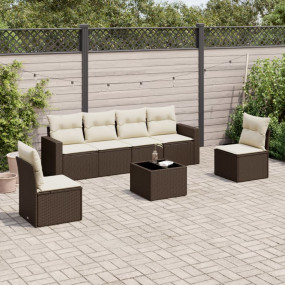 Garden Sofa Set Brown, Cream White