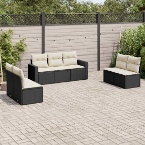 Garden Sofa Set Black, Cream White