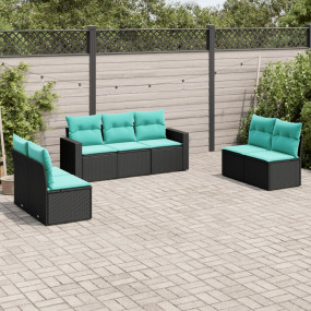 Garden Sofa Set Black, Blue