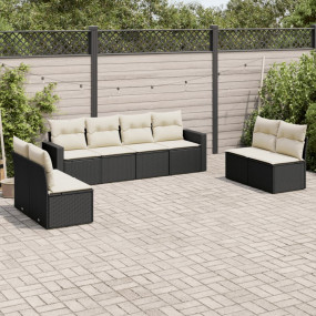 Garden Sofa Set Black, Cream White