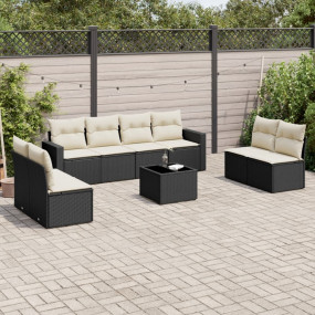Garden Sofa Set Black, Cream White