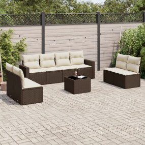 Garden Sofa Set Brown, Cream White