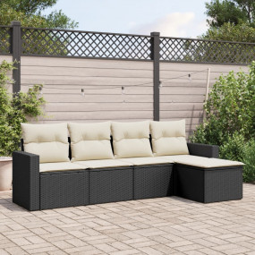 Garden Sofa Set Black, Cream White