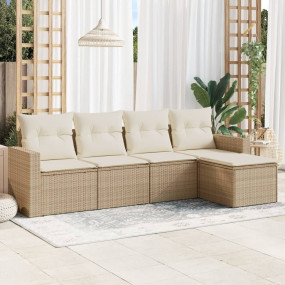 Garden Sofa Set Beige PE rattan