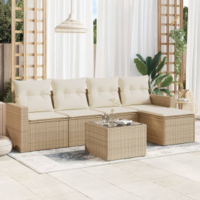 Garden Sofa Set Beige PE rattan Large Modular Garden So...