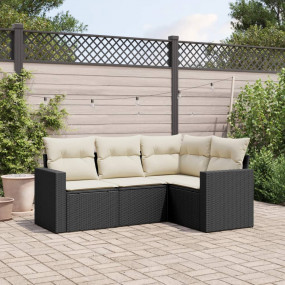 Garden Sofa Set Black, Cream White