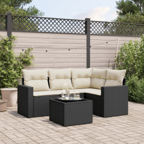 Garden Sofa Set Black PE rattan Large Modular Garden So...