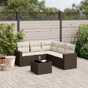Garden Sofa Set Brown and cream PE rattan Large Modular