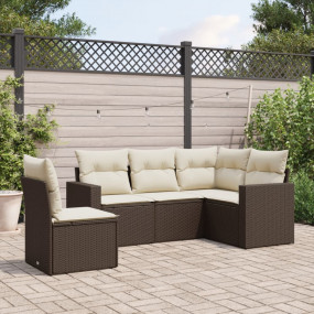 Garden Sofa Set Brown, Cream White