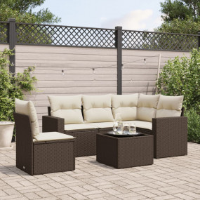 Garden Sofa Set Brown PE rattan Medium Removable Covers