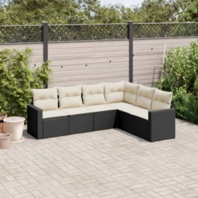 Garden Sofa Set Black, Cream White