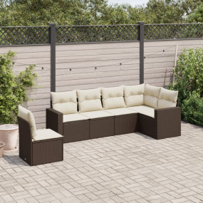 Garden Sofa Set Brown and Cream PE rattan Medium Modula...